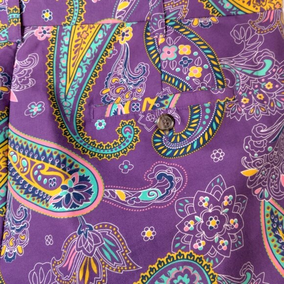Loudmouth Golf Pants Men 40x32 Purple Pazeltine Paisley Floral Golfing Colorful - Picture 13 of 16